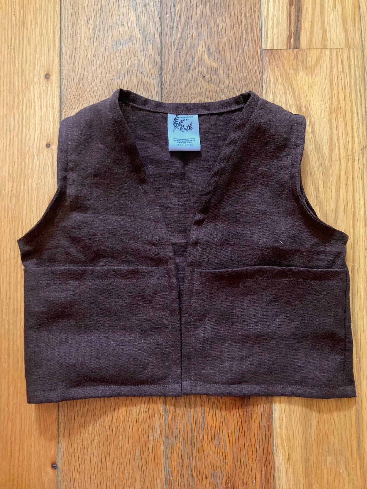 Kids Linen Foraging Vest - Ready to Ship!