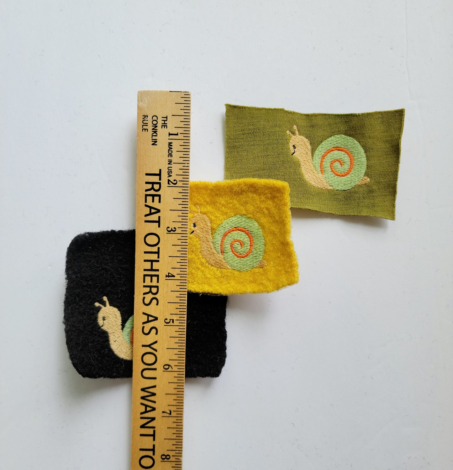 Embroidered Wool Patches- Snail