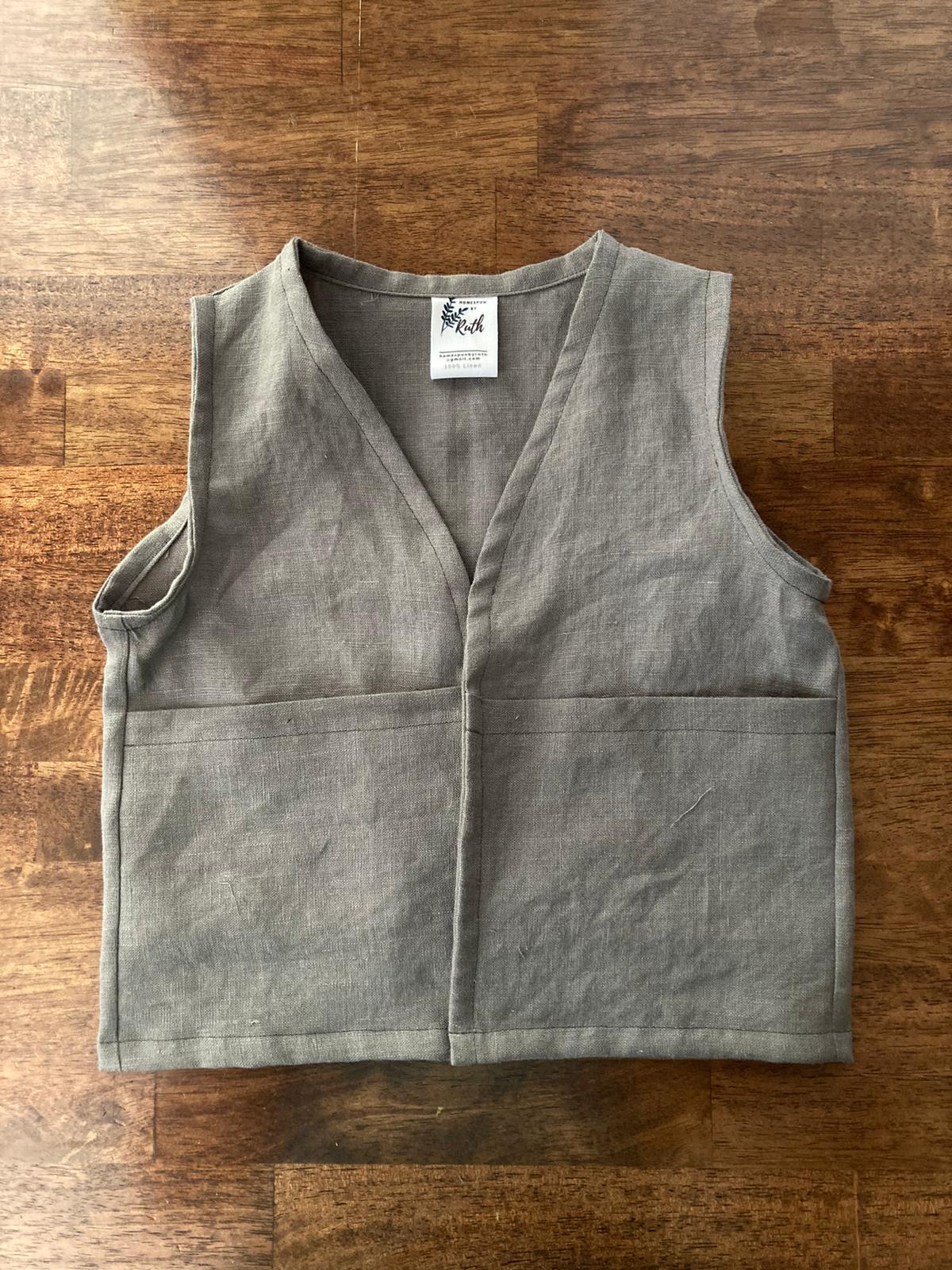 Kids Linen Foraging Vest - Ready to Ship!