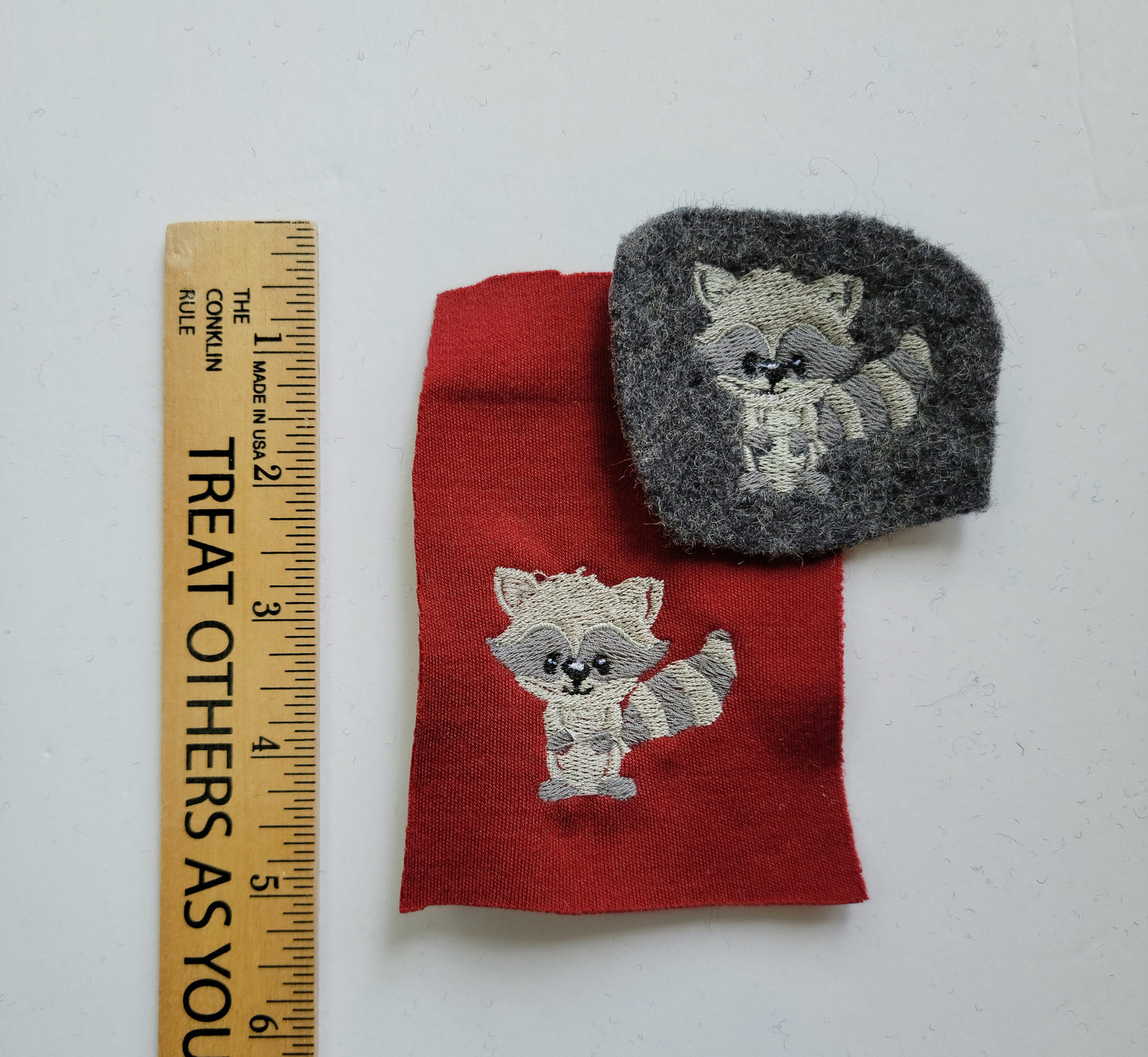 Embroidered Wool Patches- Racoon