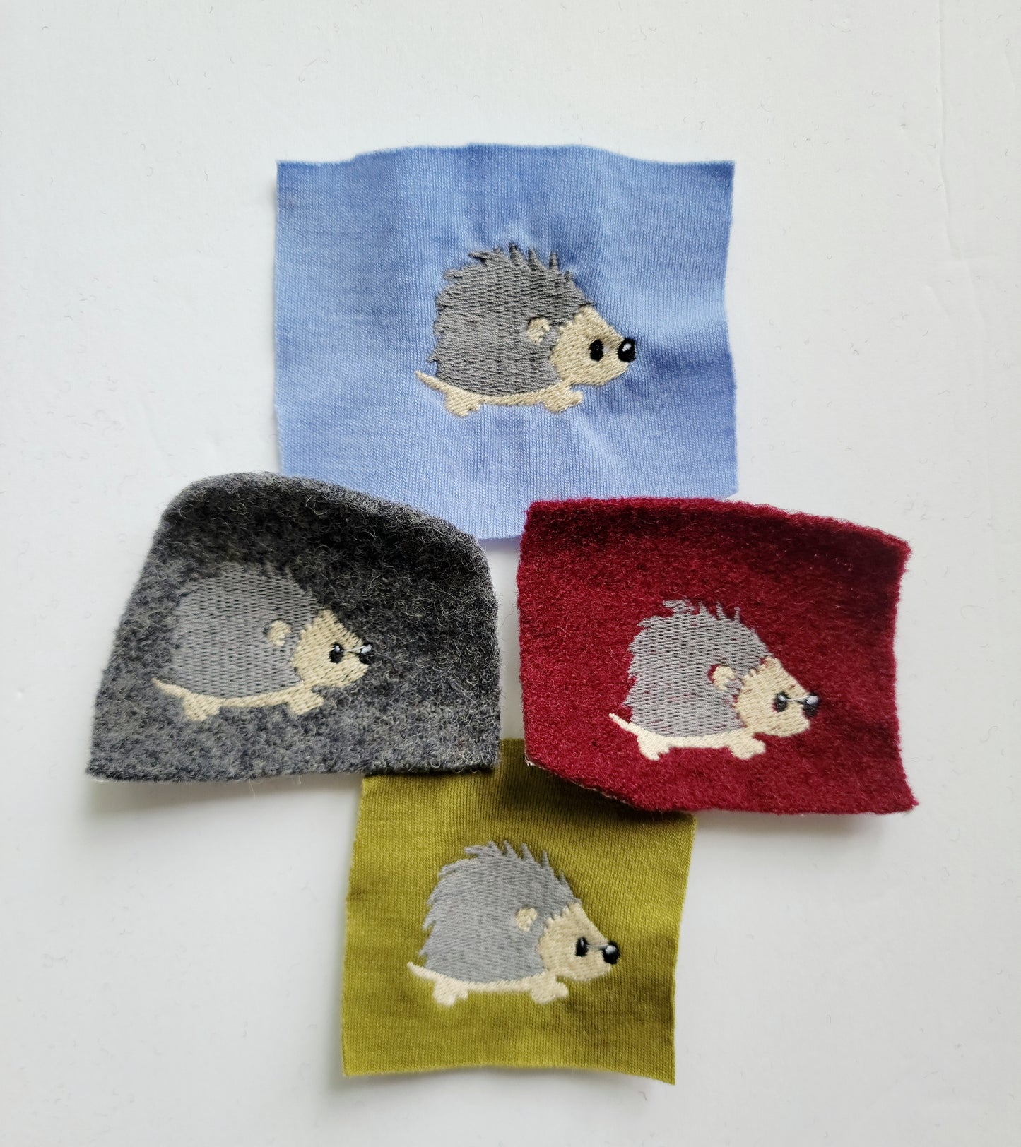 Embroidered Wool Patches - Hedgehog