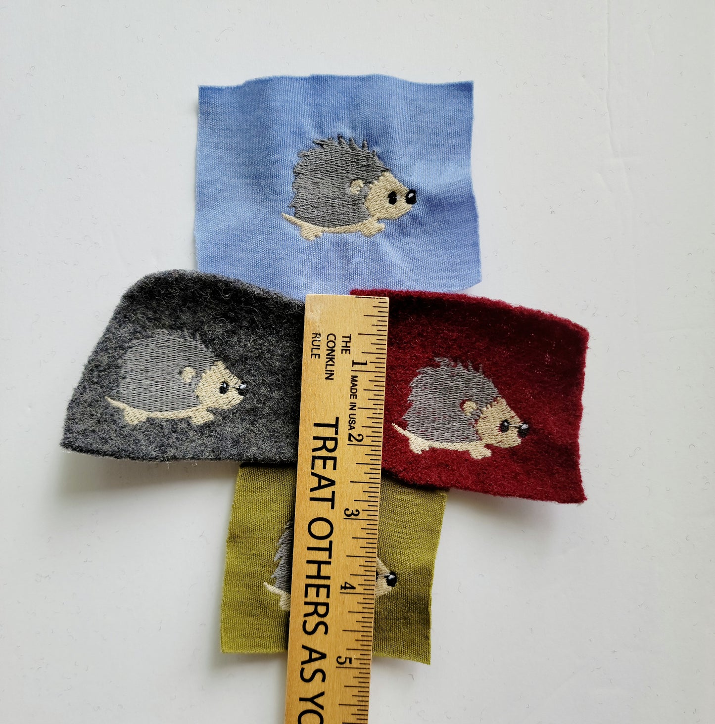 Embroidered Wool Patches - Hedgehog