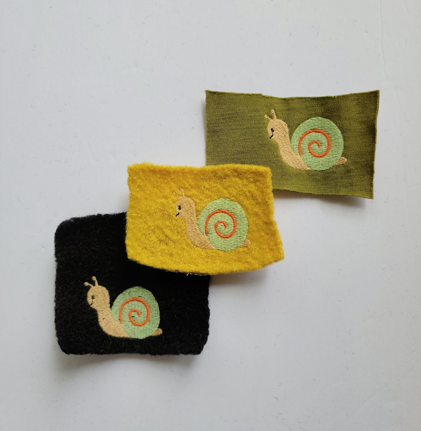Embroidered Wool Patches- Snail